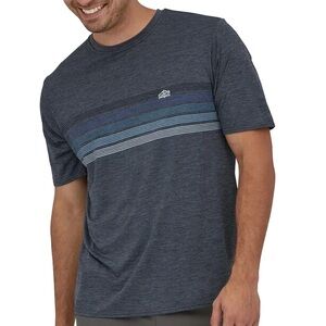 Patagonia (M) Capilene Cool Daily Graphic T-Shirt - Heathered Smoky Blue Ridge